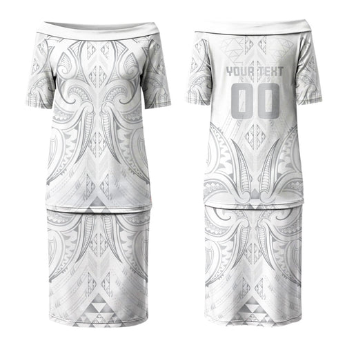 Maori Rugby Custom Ngaru Mangopare Couples Matching Puletasi and Hawaiian Shirt Kiwikiwi Niho Taniwha Motif