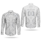 Maori Rugby Custom Ngaru Mangopare Couples Matching Short Sleeve Bodycon Dress and Long Sleeve Button Shirt Kiwikiwi Niho Taniwha Motif