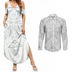 Maori Rugby Custom Ngaru Mangopare Couples Matching Summer Maxi Dress and Long Sleeve Button Shirt Kiwikiwi Niho Taniwha Motif