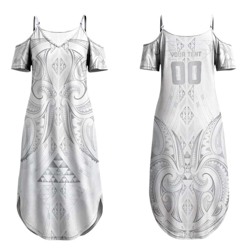 Maori Rugby Custom Ngaru Mangopare Couples Matching Summer Maxi Dress and Long Sleeve Button Shirt Kiwikiwi Niho Taniwha Motif