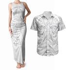 Maori Rugby Custom Ngaru Mangopare Couples Matching Tank Maxi Dress and Hawaiian Shirt Kiwikiwi Niho Taniwha Motif