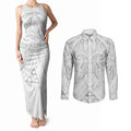Maori Rugby Custom Ngaru Mangopare Couples Matching Tank Maxi Dress and Long Sleeve Button Shirt Kiwikiwi Niho Taniwha Motif