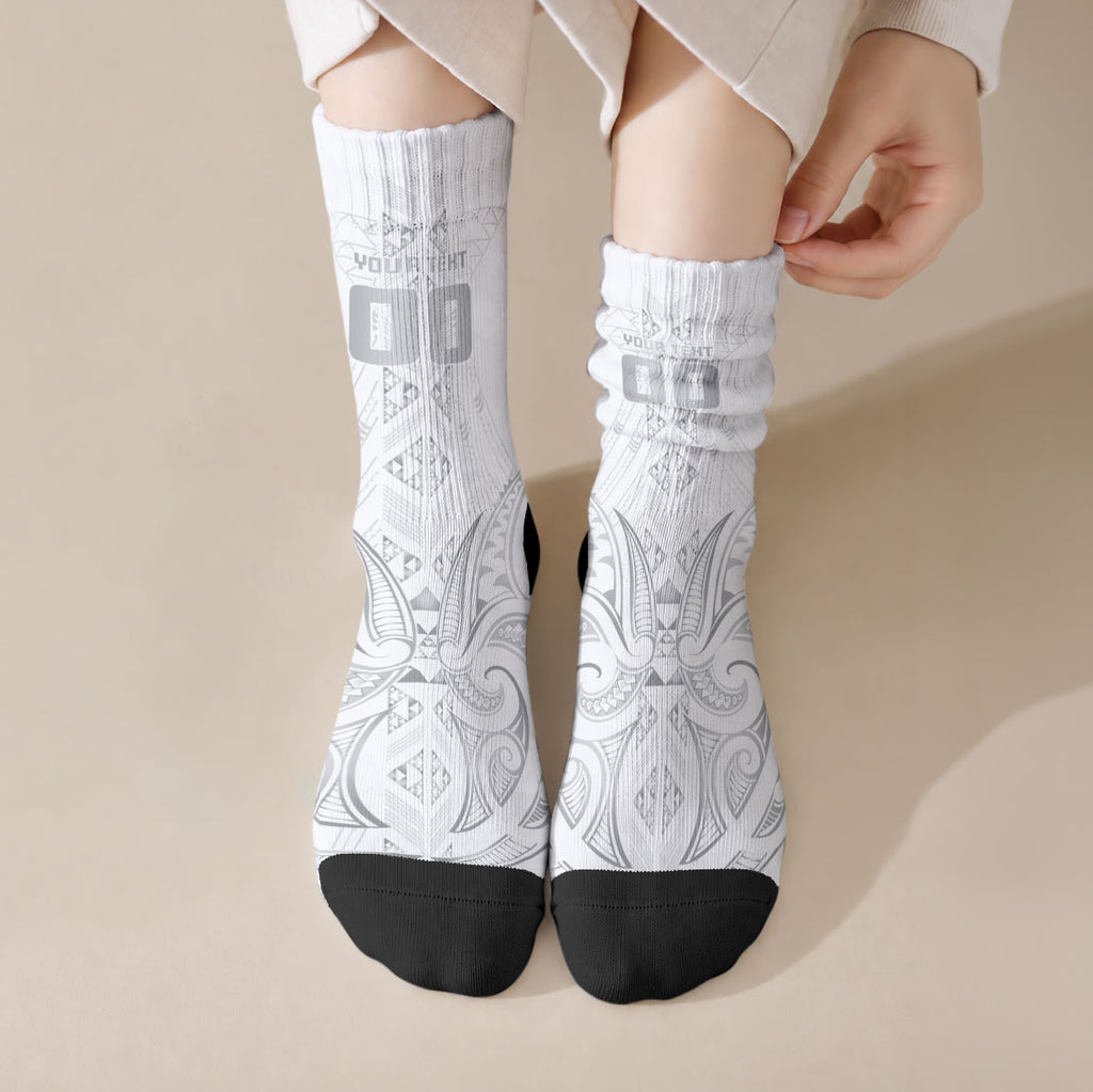 Maori Rugby Custom Ngaru Mangopare Crew Socks Kiwikiwi Niho Taniwha Motif