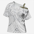 Maori Rugby Custom Ngaru Mangopare Cross Shoulder Shirt Kiwikiwi Niho Taniwha Motif