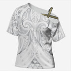 Maori Rugby Custom Ngaru Mangopare Cross Shoulder Shirt Kiwikiwi Niho Taniwha Motif