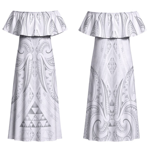 Maori Rugby Custom Ngaru Mangopare Family Matching Off Shoulder Maxi Dress and Hawaiian Shirt Kiwikiwi Niho Taniwha Motif