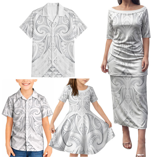 Maori Rugby Custom Ngaru Mangopare Family Matching Puletasi and Hawaiian Shirt Kiwikiwi Niho Taniwha Motif