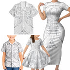 Maori Rugby Custom Ngaru Mangopare Family Matching Short Sleeve Bodycon Dress and Hawaiian Shirt Kiwikiwi Niho Taniwha Motif