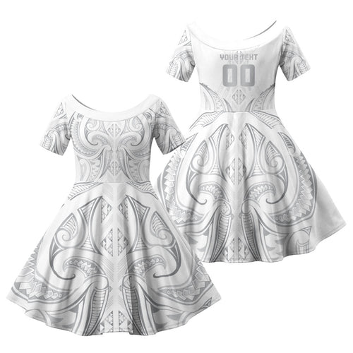 Maori Rugby Custom Ngaru Mangopare Family Matching Summer Maxi Dress and Hawaiian Shirt Kiwikiwi Niho Taniwha Motif