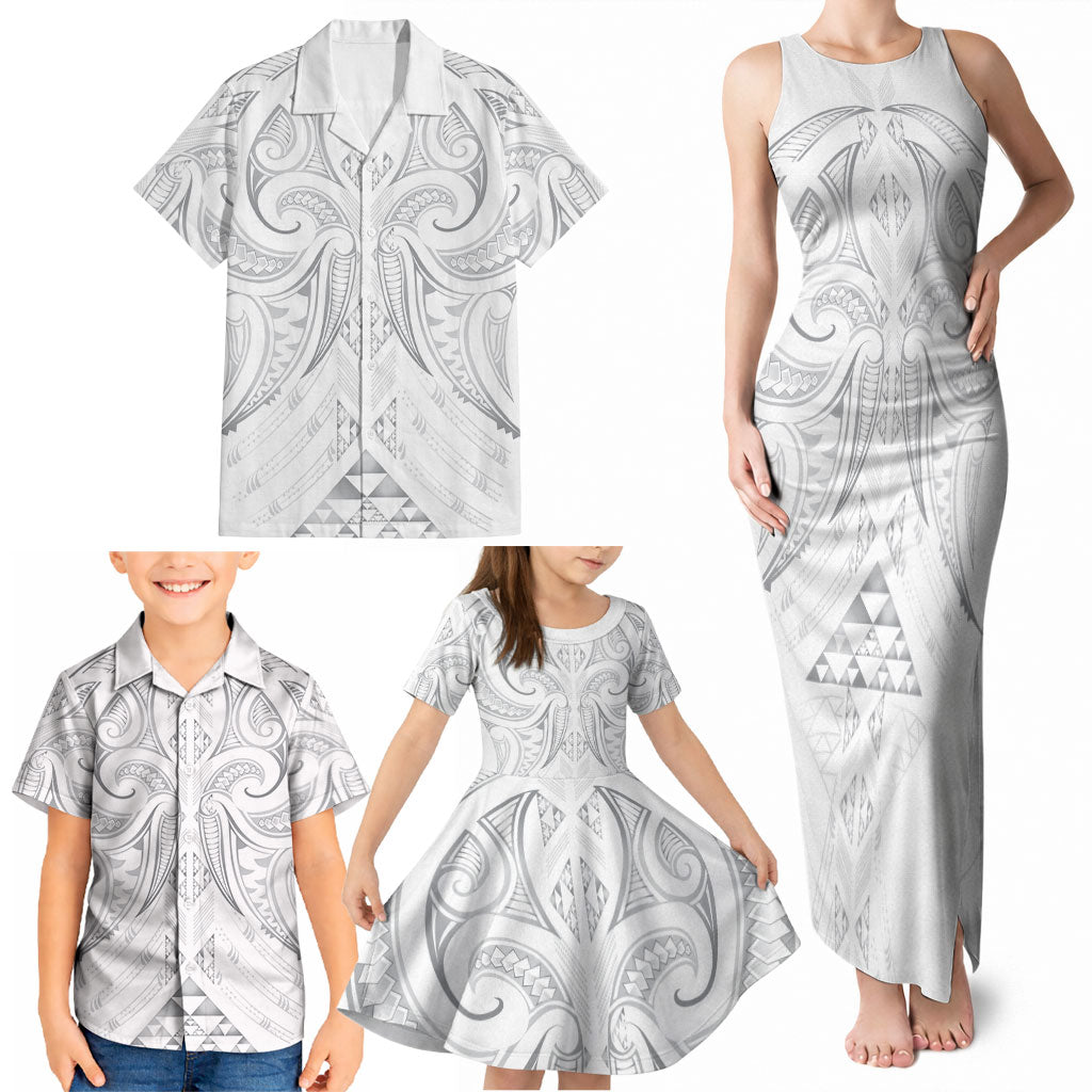 Maori Rugby Custom Ngaru Mangopare Family Matching Tank Maxi Dress and Hawaiian Shirt Kiwikiwi Niho Taniwha Motif
