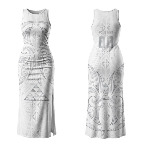 Maori Rugby Custom Ngaru Mangopare Family Matching Tank Maxi Dress and Hawaiian Shirt Kiwikiwi Niho Taniwha Motif