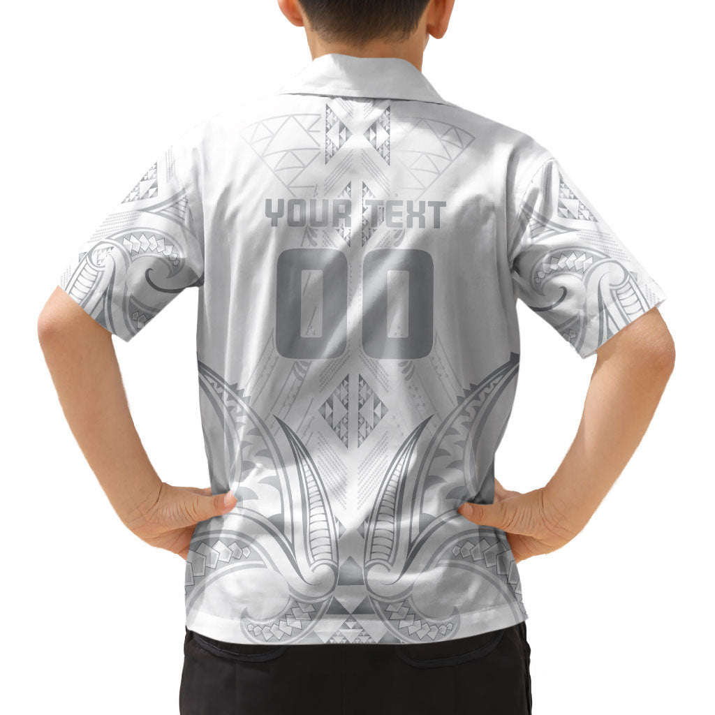 Maori Rugby Custom Ngaru Mangopare Kid Hawaiian Shirt Kiwikiwi Niho Taniwha Motif