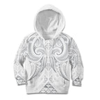 Maori Rugby Custom Ngaru Mangopare Kid Hoodie Kiwikiwi Niho Taniwha Motif
