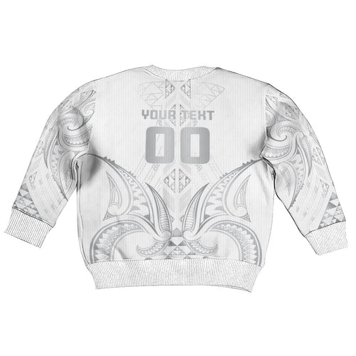 Maori Rugby Custom Ngaru Mangopare Kid Ugly Christmas Sweater Kiwikiwi Niho Taniwha Motif
