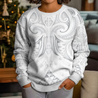 Maori Rugby Custom Ngaru Mangopare Kid Ugly Christmas Sweater Kiwikiwi Niho Taniwha Motif
