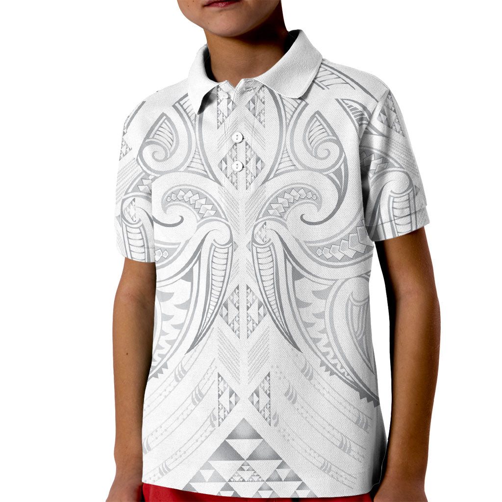 Maori Rugby Custom Ngaru Mangopare Kid Polo Shirt Kiwikiwi Niho Taniwha Motif