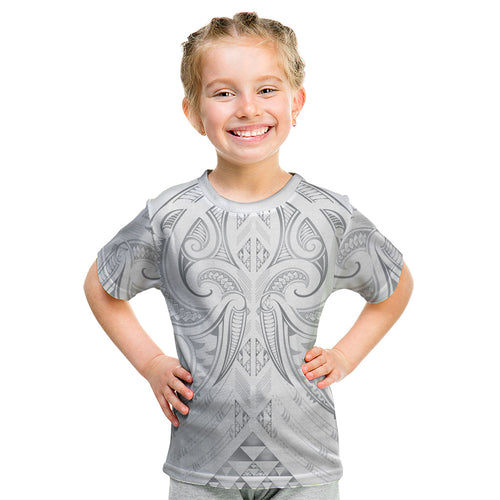 Maori Rugby Custom Ngaru Mangopare Kid T Shirt Kiwikiwi Niho Taniwha Motif
