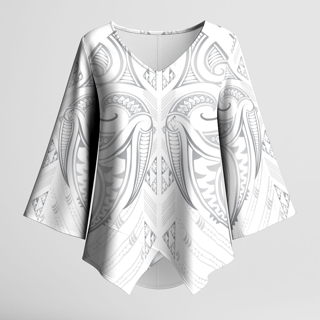 Maori Rugby Custom Ngaru Mangopare Kimono Sleeve Blouse Kiwikiwi Niho Taniwha Motif