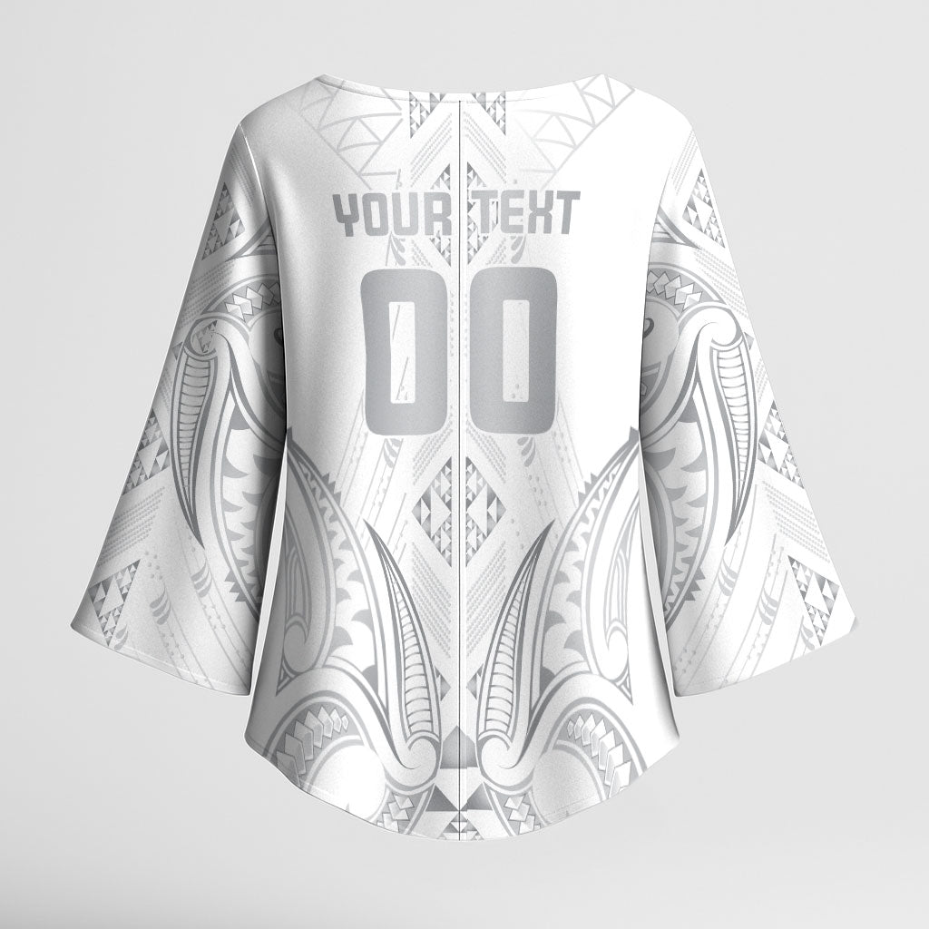 Maori Rugby Custom Ngaru Mangopare Kimono Sleeve Blouse Kiwikiwi Niho Taniwha Motif
