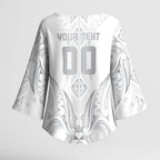 Maori Rugby Custom Ngaru Mangopare Kimono Sleeve Blouse Kiwikiwi Niho Taniwha Motif