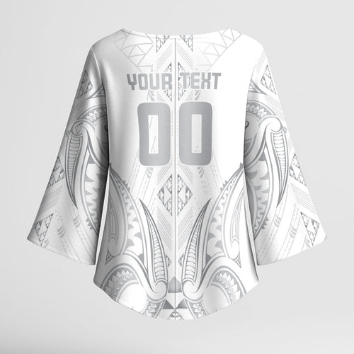 Maori Rugby Custom Ngaru Mangopare Kimono Sleeve Blouse Kiwikiwi Niho Taniwha Motif