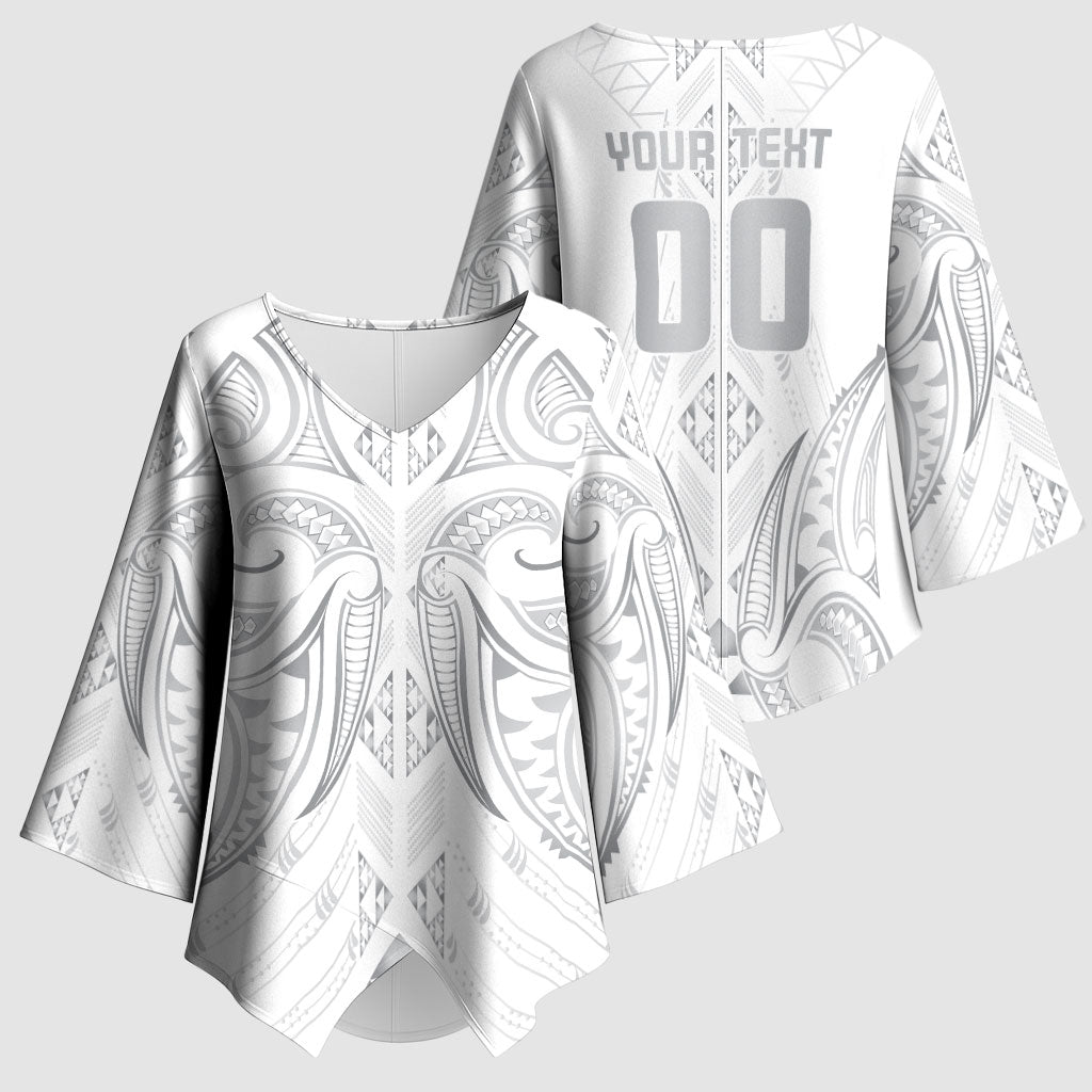 Maori Rugby Custom Ngaru Mangopare Kimono Sleeve Blouse Kiwikiwi Niho Taniwha Motif