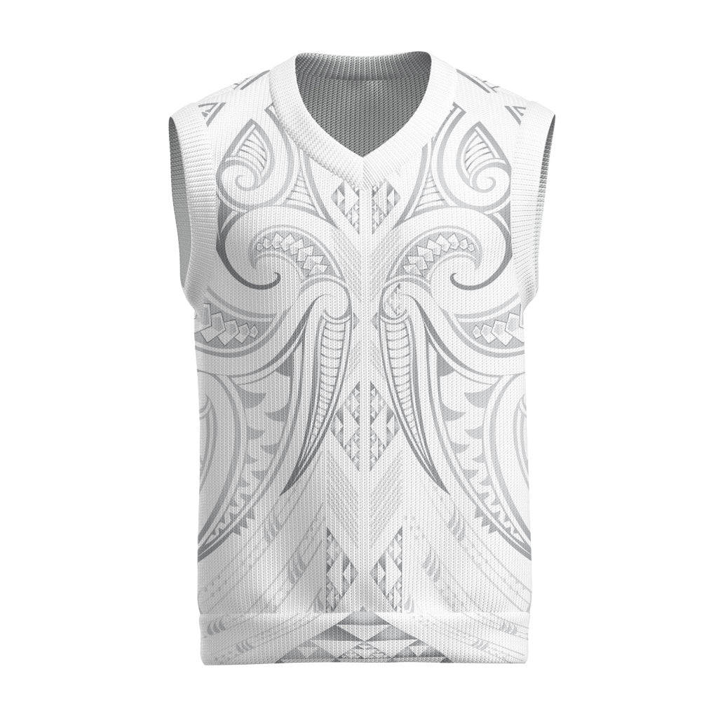 Maori Rugby Custom Ngaru Mangopare Christmas Knitted V-Neck Vest Kiwikiwi Niho Taniwha Motif