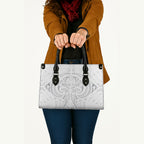 Maori Rugby Custom Ngaru Mangopare Leather Bag Kiwikiwi Niho Taniwha Motif