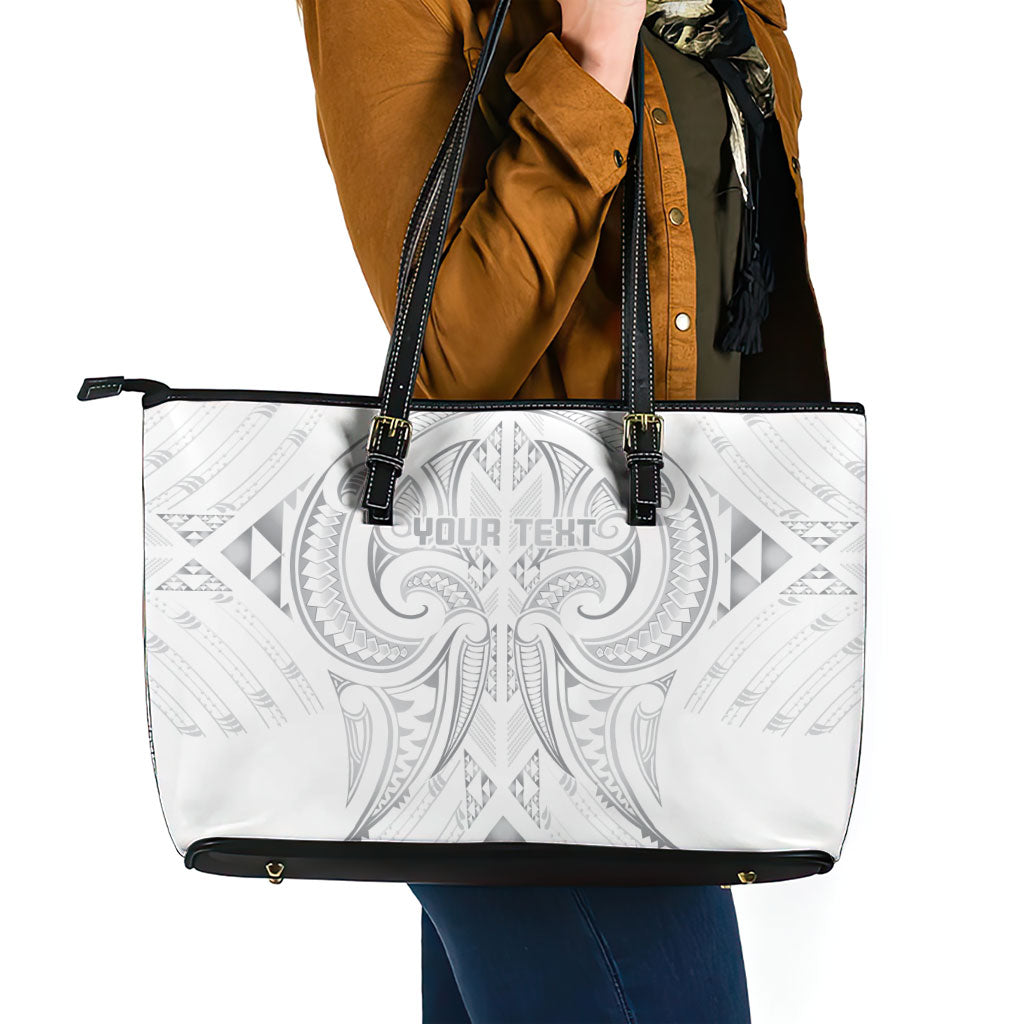 Maori Rugby Custom Ngaru Mangopare Leather Tote Bag Kiwikiwi Niho Taniwha Motif