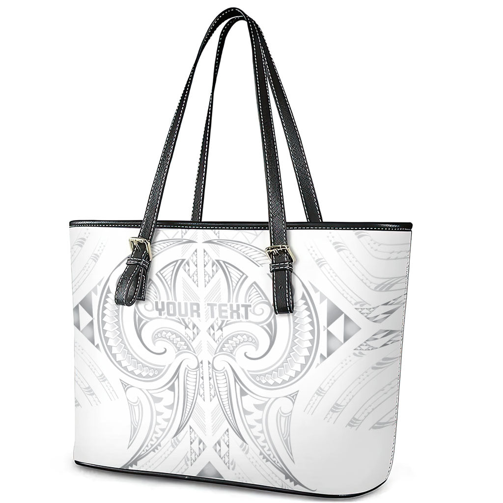 Maori Rugby Custom Ngaru Mangopare Leather Tote Bag Kiwikiwi Niho Taniwha Motif