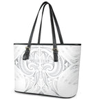 Maori Rugby Custom Ngaru Mangopare Leather Tote Bag Kiwikiwi Niho Taniwha Motif