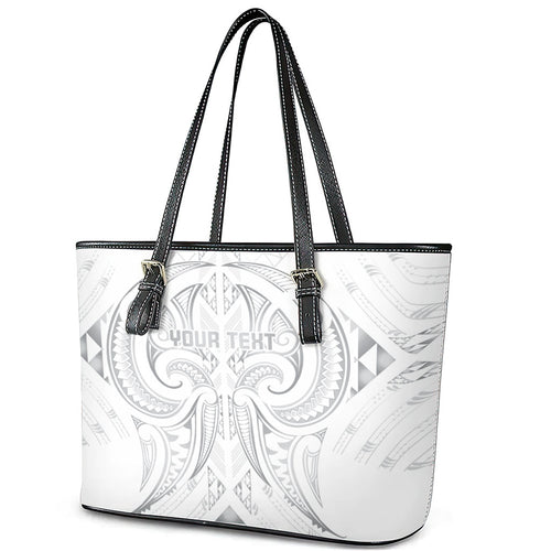 Maori Rugby Custom Ngaru Mangopare Leather Tote Bag Kiwikiwi Niho Taniwha Motif