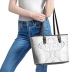 Maori Rugby Custom Ngaru Mangopare Leather Tote Bag Kiwikiwi Niho Taniwha Motif