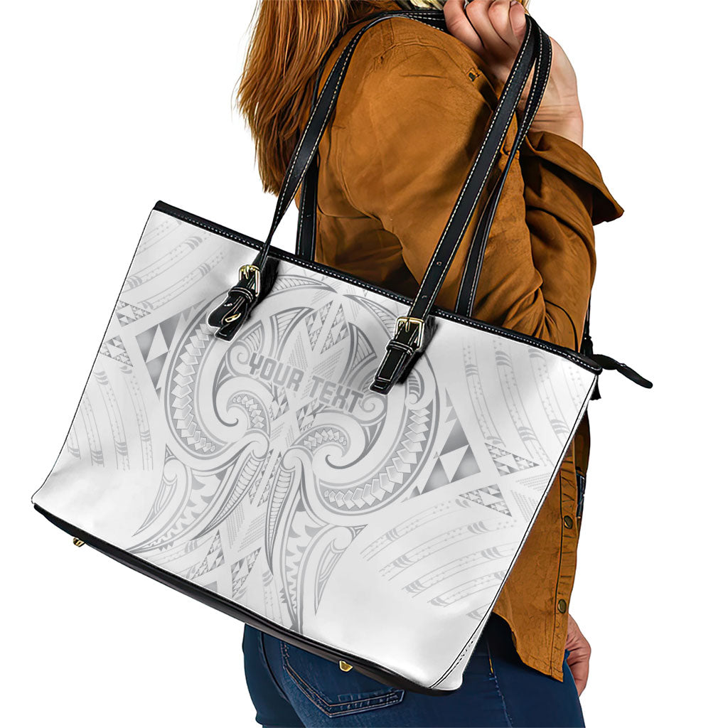 Maori Rugby Custom Ngaru Mangopare Leather Tote Bag Kiwikiwi Niho Taniwha Motif