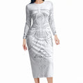 Maori Rugby Custom Ngaru Mangopare Long Sleeve Bodycon Dress Kiwikiwi Niho Taniwha Motif