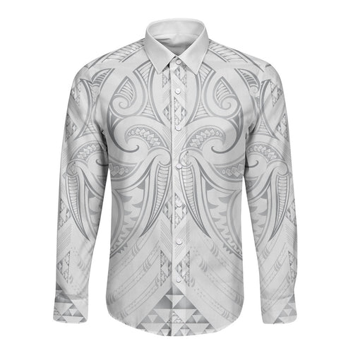 Maori Rugby Custom Ngaru Mangopare Long Sleeve Button Shirt Kiwikiwi Niho Taniwha Motif