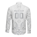 Maori Rugby Custom Ngaru Mangopare Long Sleeve Button Shirt Kiwikiwi Niho Taniwha Motif