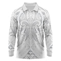 Maori Rugby Custom Ngaru Mangopare Long Sleeve Polo Shirt Kiwikiwi Niho Taniwha Motif