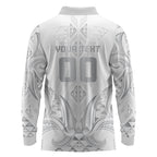 Maori Rugby Custom Ngaru Mangopare Long Sleeve Polo Shirt Kiwikiwi Niho Taniwha Motif