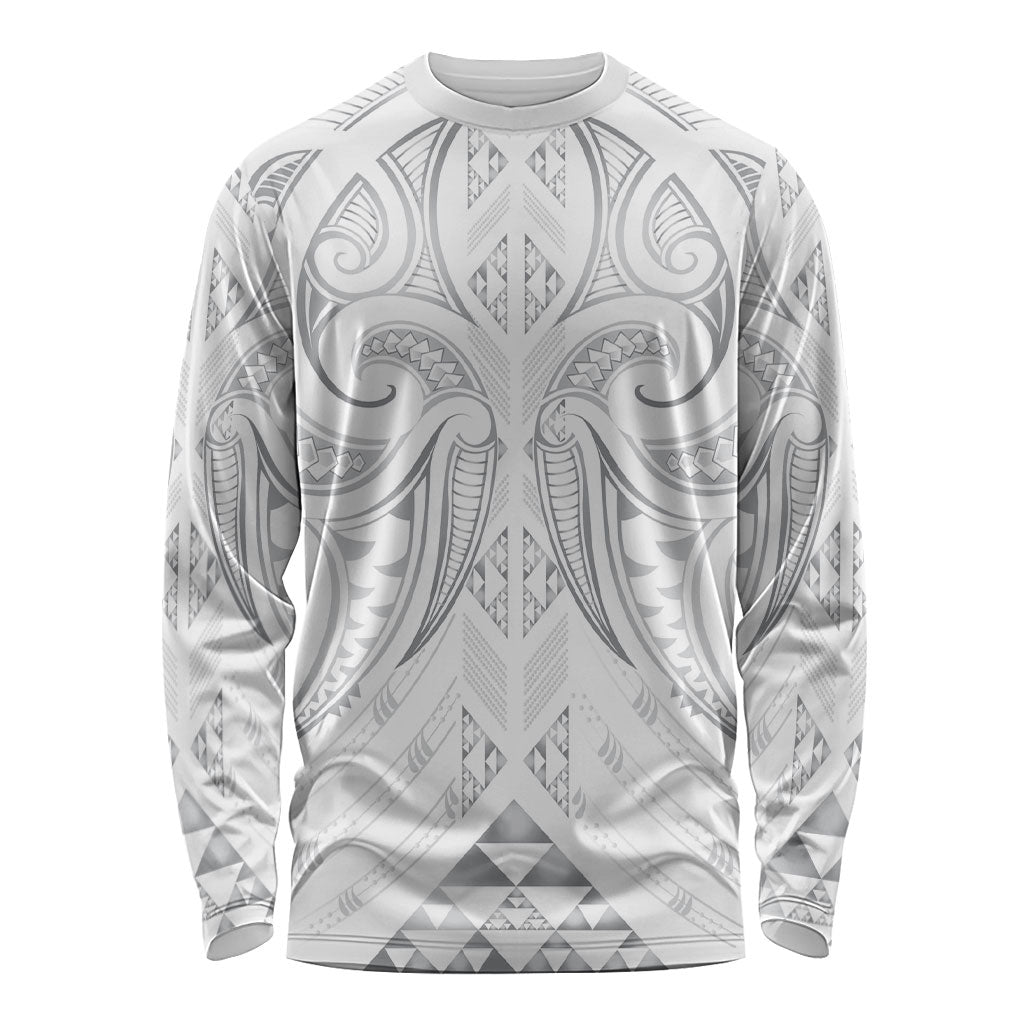 Maori Rugby Custom Ngaru Mangopare Long Sleeve Shirt Kiwikiwi Niho Taniwha Motif