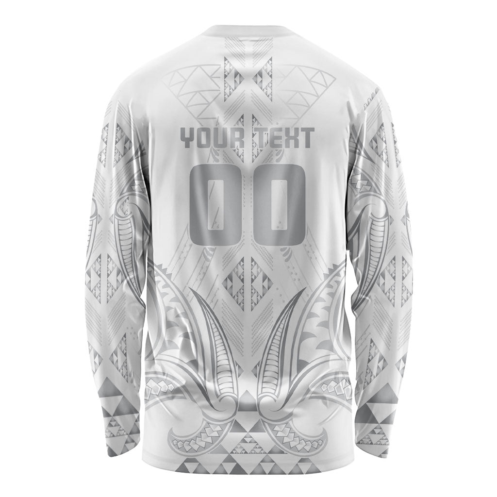 Maori Rugby Custom Ngaru Mangopare Long Sleeve Shirt Kiwikiwi Niho Taniwha Motif