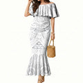 Maori Rugby Custom Ngaru Mangopare Mermaid Dress Kiwikiwi Niho Taniwha Motif