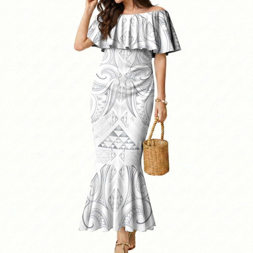 Maori Rugby Custom Ngaru Mangopare Mermaid Dress Kiwikiwi Niho Taniwha Motif