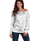 Maori Rugby Custom Ngaru Mangopare Off Shoulder Sweater Kiwikiwi Niho Taniwha Motif
