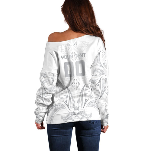 Maori Rugby Custom Ngaru Mangopare Off Shoulder Sweater Kiwikiwi Niho Taniwha Motif