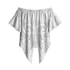Maori Rugby Custom Ngaru Mangopare Off Shoulder Wrap Waist Top Kiwikiwi Niho Taniwha Motif