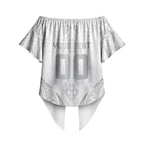 Maori Rugby Custom Ngaru Mangopare Off Shoulder Wrap Waist Top Kiwikiwi Niho Taniwha Motif