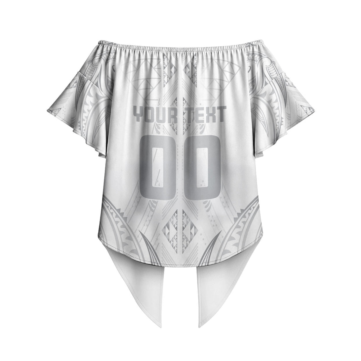 Maori Rugby Custom Ngaru Mangopare Off Shoulder Wrap Waist Top Kiwikiwi Niho Taniwha Motif