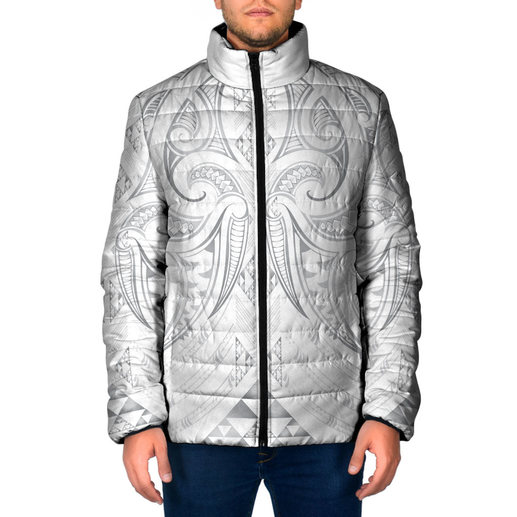 Maori Rugby Custom Ngaru Mangopare Padded Jacket Kiwikiwi Niho Taniwha Motif