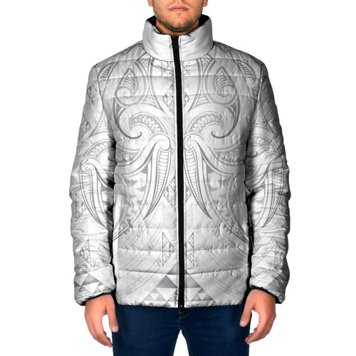 Maori Rugby Custom Ngaru Mangopare Padded Jacket Kiwikiwi Niho Taniwha Motif